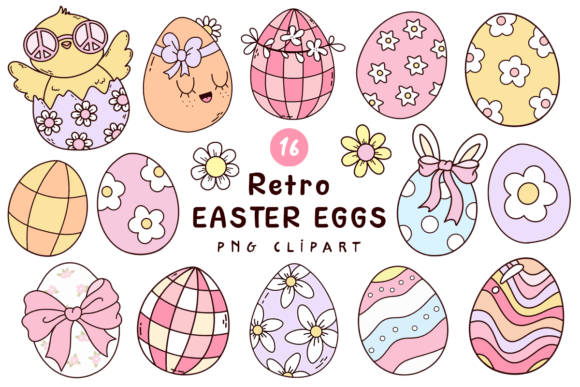 Download Retro Easter Eggs Clipart Bundle - Art Collection