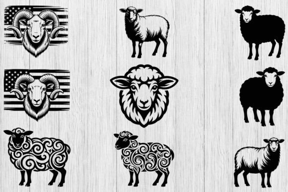Download Sheep SVG Bundle, Farm Animal Clipart - Art Collection