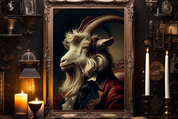 Download Goat Victorian Portrait ,Animal Wall Art - Art Collection