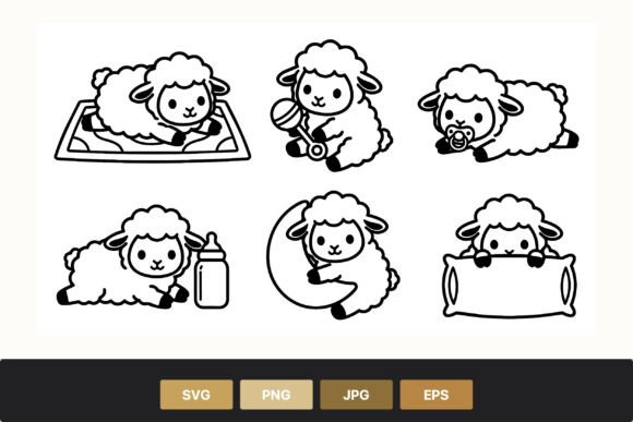 Download Cute Baby Lamb Line Art - Art Collection
