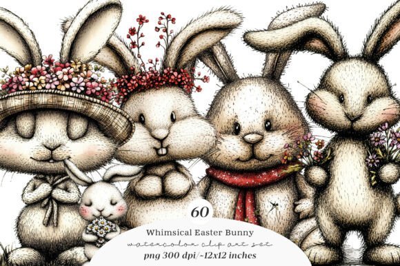 Download Whimsical Easter Bunny Clipart - Art Collection