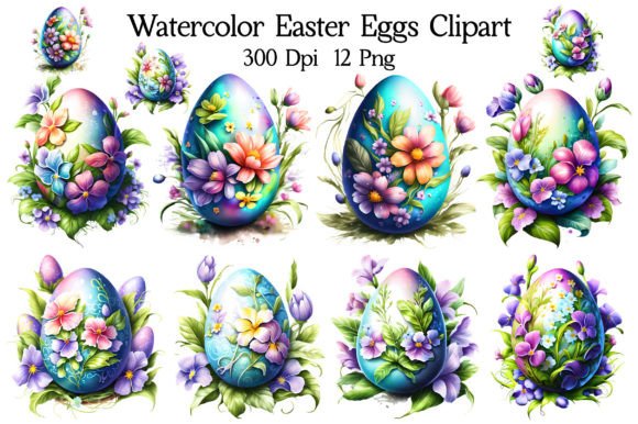 Download Watercolor Easter Eggs Clipart - Art Collection