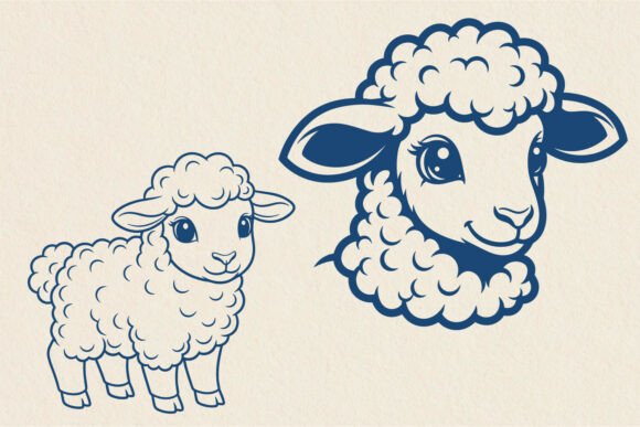 Download Cute Baby Lamb SVG Bundle Cartoon Sheep. - Art Collection