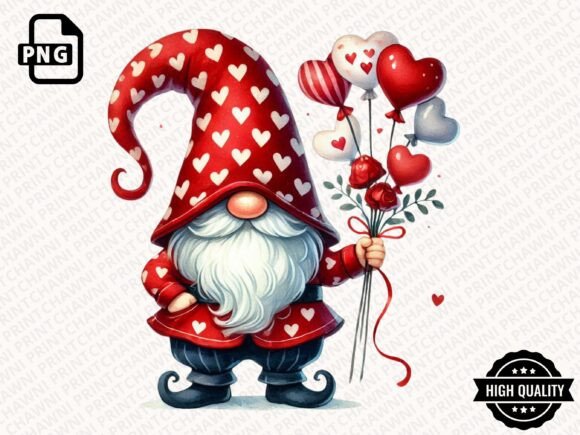 Download Watercolor Valentines Gnome Clipart PNG - Art Collection