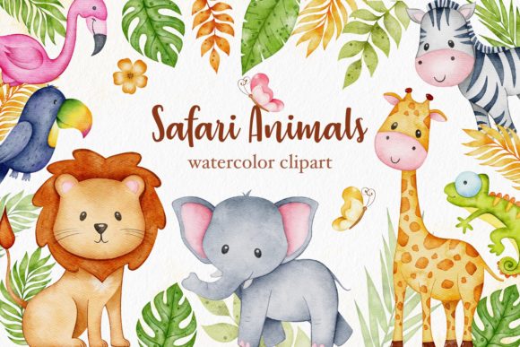 Download Watercolor Safari Baby Animals Clipart - Art Collection