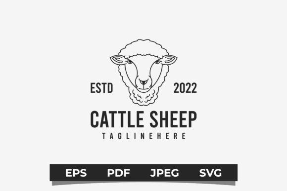 Download Sheep Line Art Style Logo Vector - Art Collection