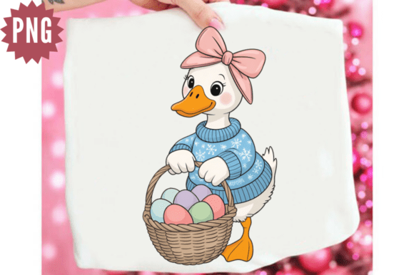 Download Cute Goose Easter Basket PNG Clipart Des - Art Collection
