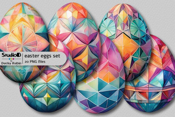 Download Watercolor Eggs Clipart Set - Geometric - Art Collection
