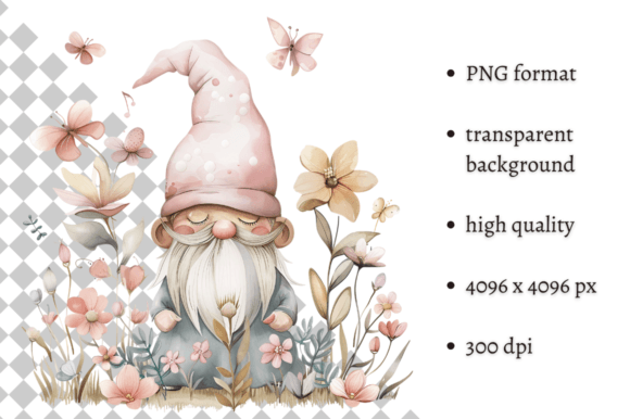 Download Watercolor Spring Floral Gnome Clipart - Art Collection