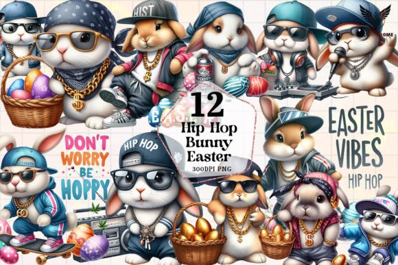 Download Hip Hop Bunny Easter Clipart PNG - Art Collection
