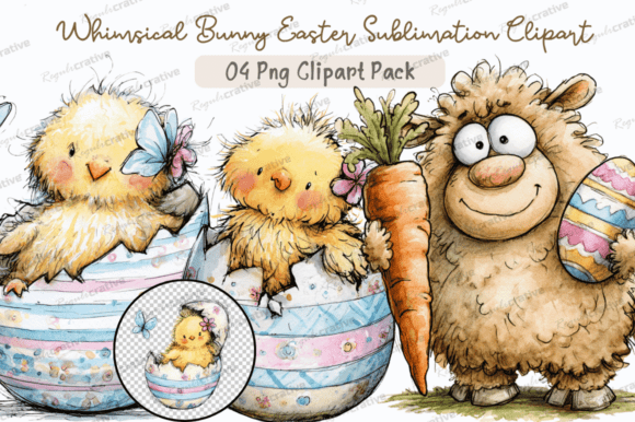 Download Whimsical Bunny Easter Clipart PNG - Art Collection