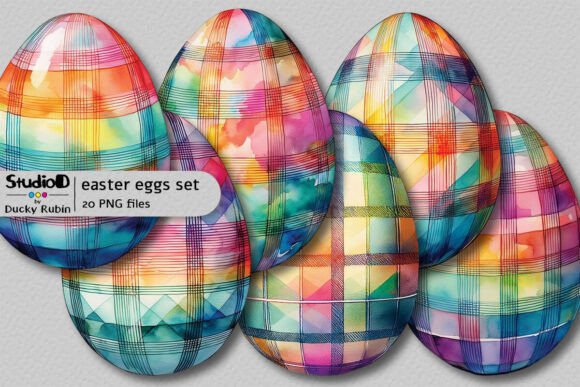 Download Watercolor Eggs Clipart Set - Plaid - Art Collection