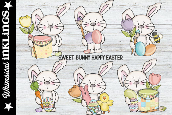 Download Sweet Bunny Happy Easter Clipart - Art Collection