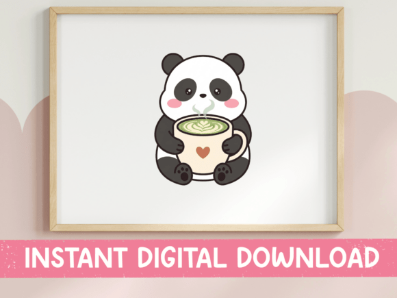 Download Panda Matcha Latte Cute Kawaii Art - Art Collection