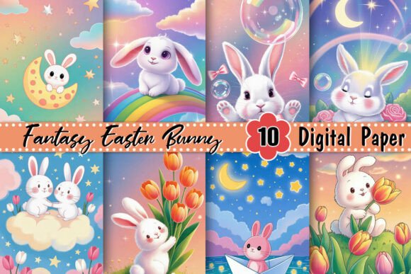 Download Fantasy Easter Bunny Background - Fantasy easter Collection