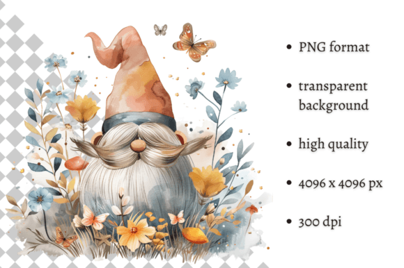 Download Watercolor Spring Floral Gnome Clipart - Art Collection