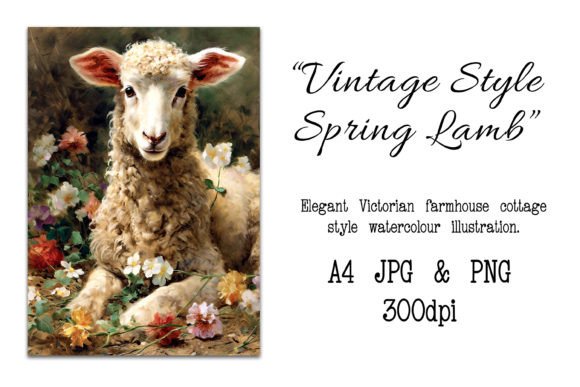 Download Vintage Style Spring Lamb Digital Art - Art Collection