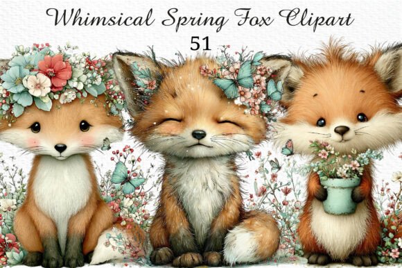 Download Whimsical Spring Fox Png Clipart Bundle - Art Collection