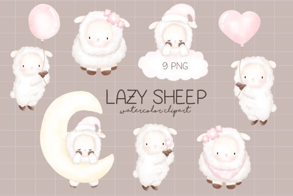 Download Lazy Sheep Watercolor Clipart - Art Collection