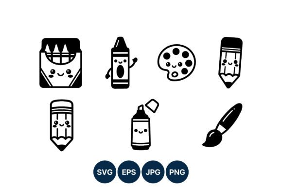 Download Cute Kawaii Art Supplies Icons - Art Collection