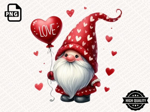 Download Watercolor Valentines Gnome Clipart PNG - Art Collection
