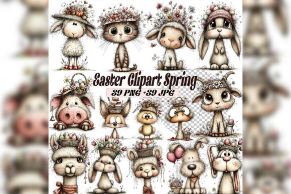 Download Whimsical Easter Spring Clipart Set - Art Collection
