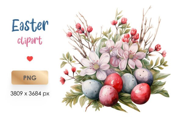 Download Flower Eggs Watercolor Easter Clipart - Art Collection