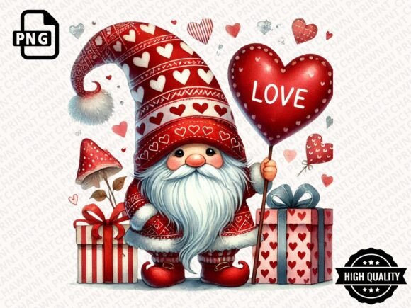 Download Watercolor Valentines Gnome Clipart PNG - Art Collection