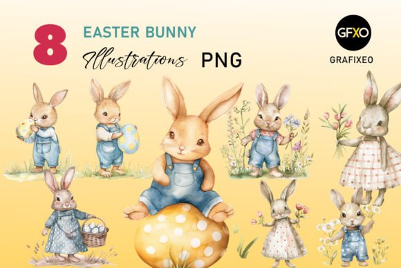 Download Cute Easter Bunny Nursery Illustrations - Bunny nursery Collection