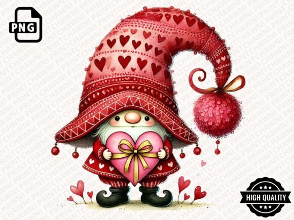 Download Watercolor Valentines Gnome Clipart PNG - Art Collection