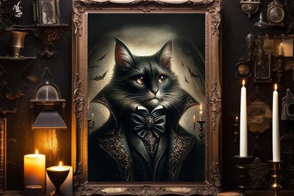 Download Cat Victorian Portrait ,Animal Wall Art - Art Collection