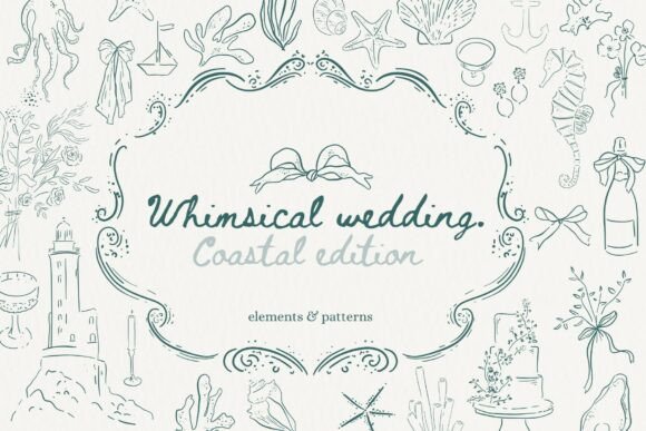 Download Whimsical Coastal Wedding Clip Arts - Art Collection