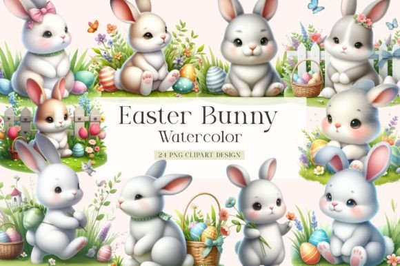 Download Watercolor Easter Bunny Clipart - Art Collection