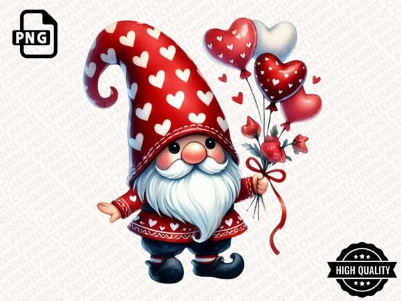 Download Watercolor Valentines Gnome Clipart PNG - Art Collection
