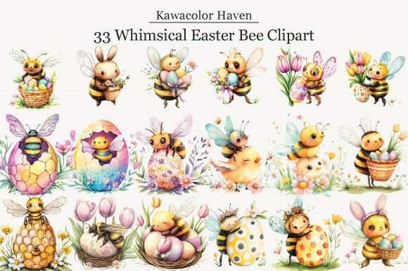 Download Whimsical Easter Bee Clipart - Art Collection