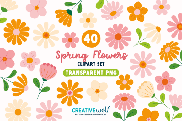 Download Whimsical Spring Flowers Clipart Set - Art Collection