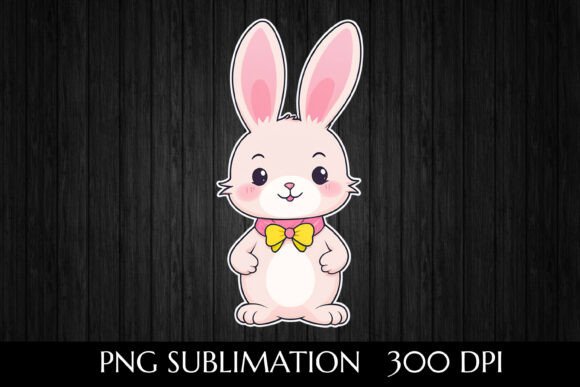 Download Pink Cartoon Rabbit with Bow Tie - Art Collection