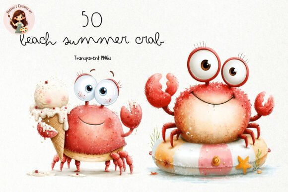 Download Cute Beach Crab PNG Clipart Bundle - Art Collection