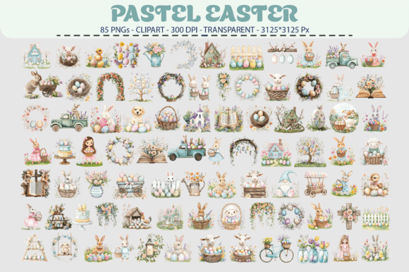 Download Pastel Easter Clipart – 85 PNGs - Art Collection