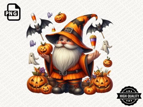 Download Watercolor Halloween Gnome Clipart PNG - Art Collection