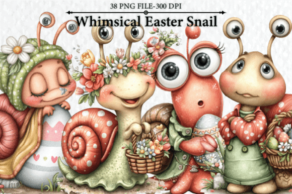 Download Whimsical Easter Snail Clipart - Art Collection