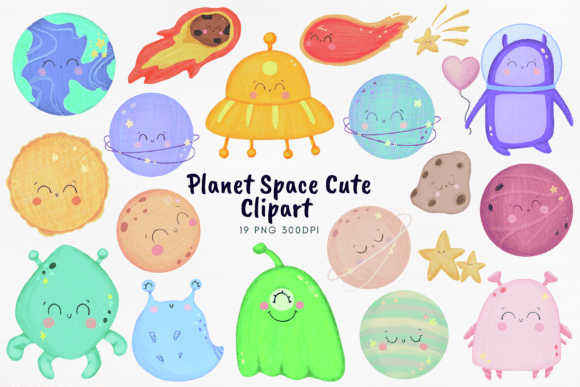 Download Planet Space Cute Kawaii Clipart - Art Collection