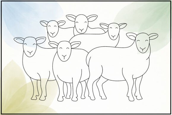 Download Herd of Sheep Line Art - Art Collection