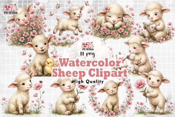 Download Watercolor Sheep Clipart PNG - Art Collection
