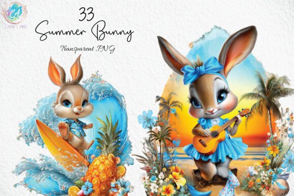 Download Whimsical Summer Bunny Clipart PNG - Art Collection