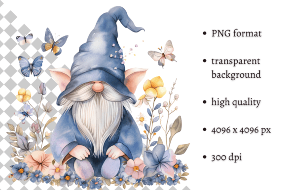 Download Watercolor Spring Floral Gnome Clipart - Art Collection