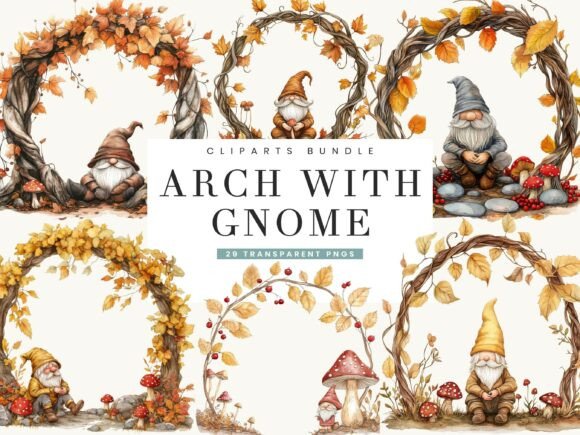 Download Arch with Gnome Clipart Bundle - Art Collection