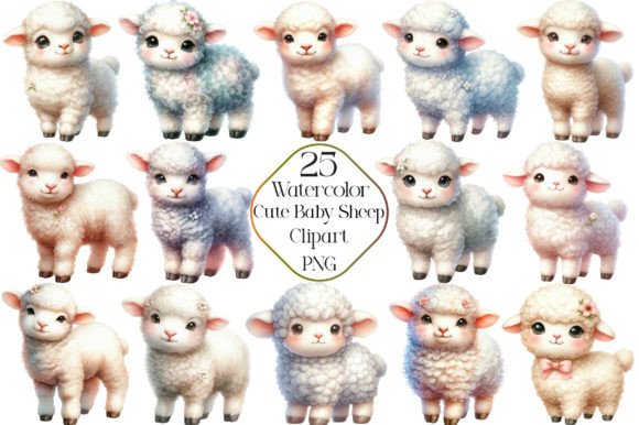 Download Watercolor Cute Baby Sheep Clipart - Art Collection