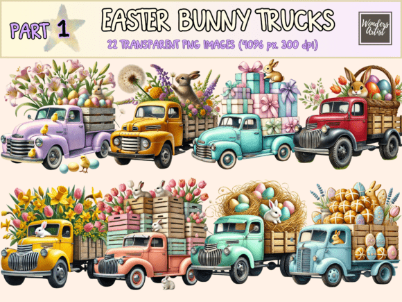 Download Easter Bunny Trucks P1 Clipart - Art Collection