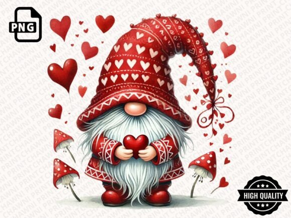 Download Watercolor Valentines Gnome Clipart PNG - Art Collection